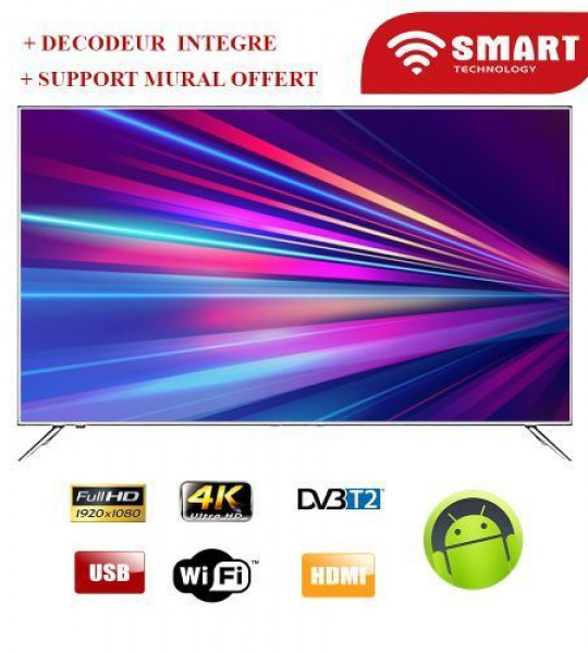 65" FHD LED TV WIFI+SUPPORT+ANDRIOD 9.0(1.5G/8G) - 65STT-6511S - Télévisions